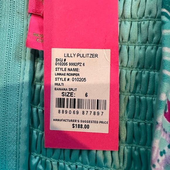 Lilly Pulitzer Aqua and Pink Smocked Dress - Picture 4 of 4